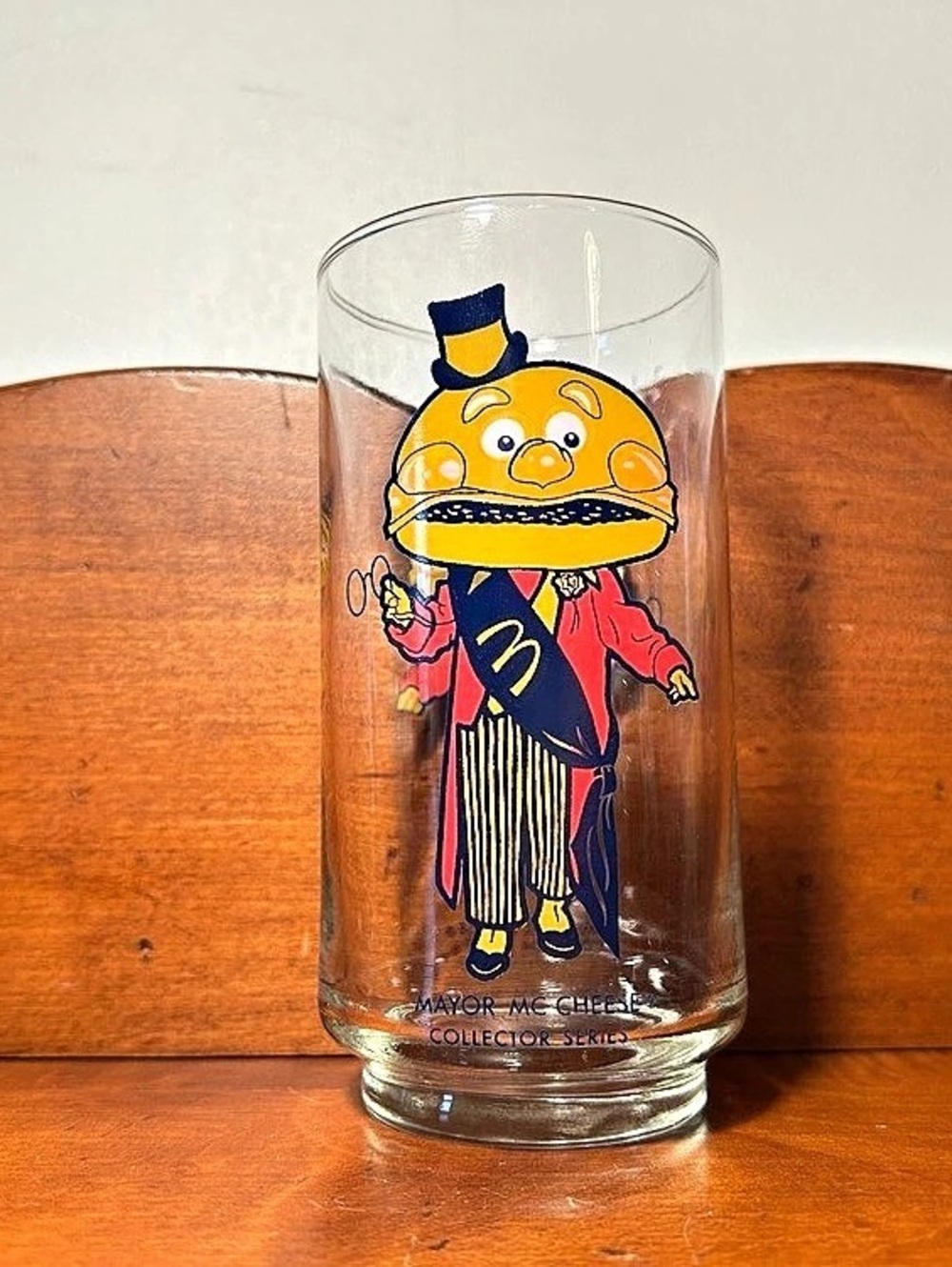 Vintage McDonald’s Mayor Mc Cheese Collector Series Glass Tumbler 5 5/8” tall x